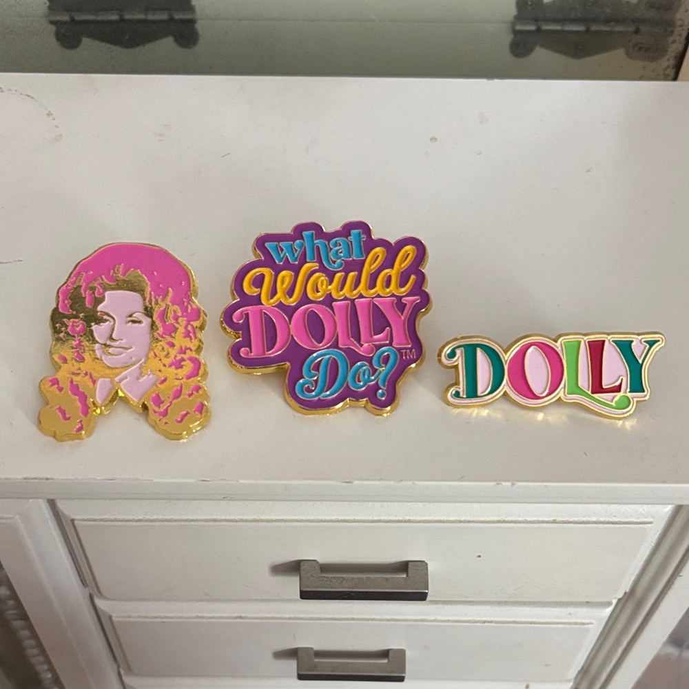 Colorful Dolly Parton Enamel Pins Set
